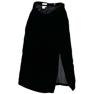 Talbots Vintage 90s Y2K Straight Cut Black Velvet Long high Slit Witchy Skirt 12